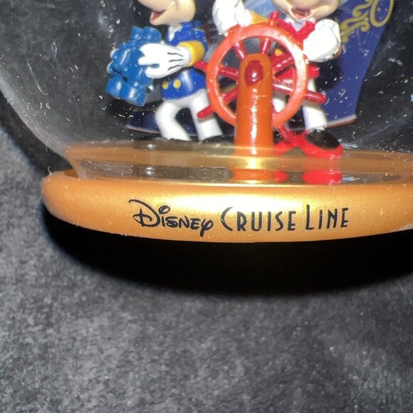 Disney Cruise Line Wish Ship Captain Mickey Minnie Ear Glass Christmas Ornament - Picture 5 of 8